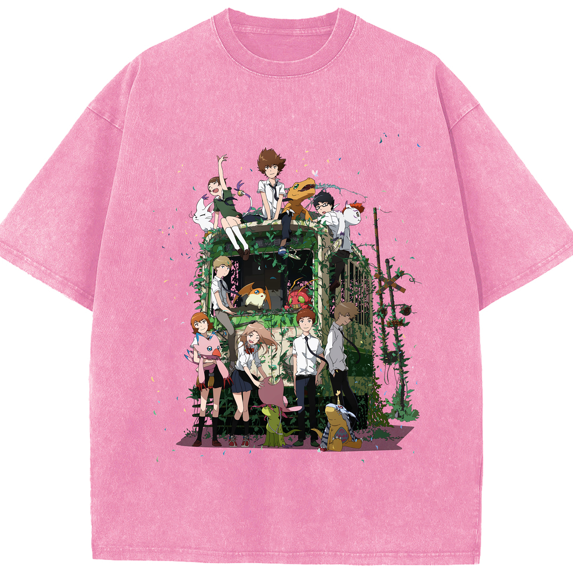 （画像用） Digimon デジタルモンスター/デジモン 綿100% ヴィンテージ風 半袖Tシャツ（フロントプリント）